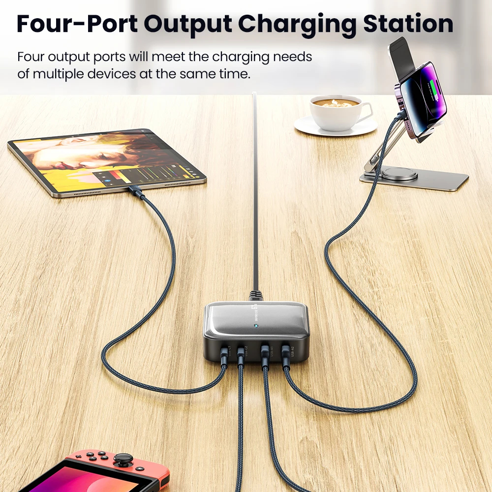 Toocki 67w GaN Desktop Charger For Xiaomi iPhone 15 Oneplus Samsung Huawei Dual USB A+Type C PD Fast Charging Cellphones Adapter image 4