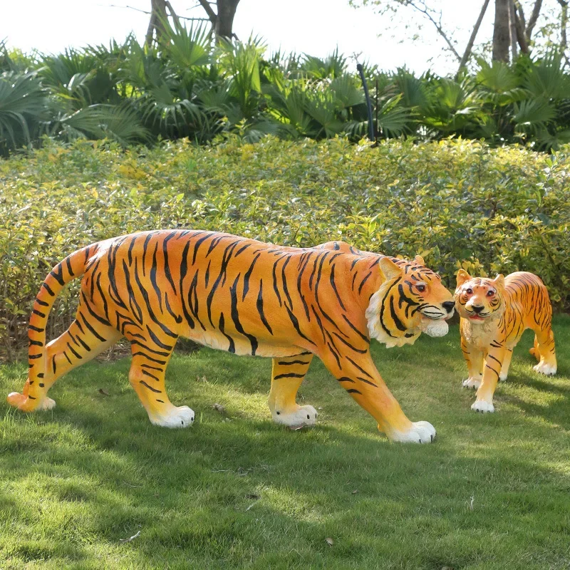 زخرفة في الهواء الطلق الألياف الزجاجية النمر الأسد النحت حديقة المناظر الطبيعية حديقة الفضاء الأخضر حديقة الحيوان الديكور
