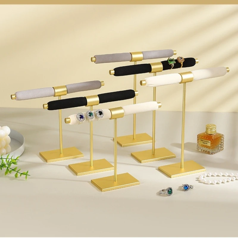 

1 Pcs Ins Style T-Shaped Ring Bracelet Necklace Metal Stand Jewelry Display Stand Necklace Earring Ring Holder Organizer