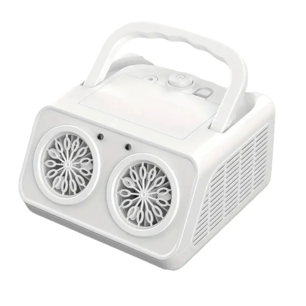Máquina de bolhas totalmente automática com 2 ventiladores, show de palco, soprador de bolhas elétrico, brinquedos, 26 furos, vários furos