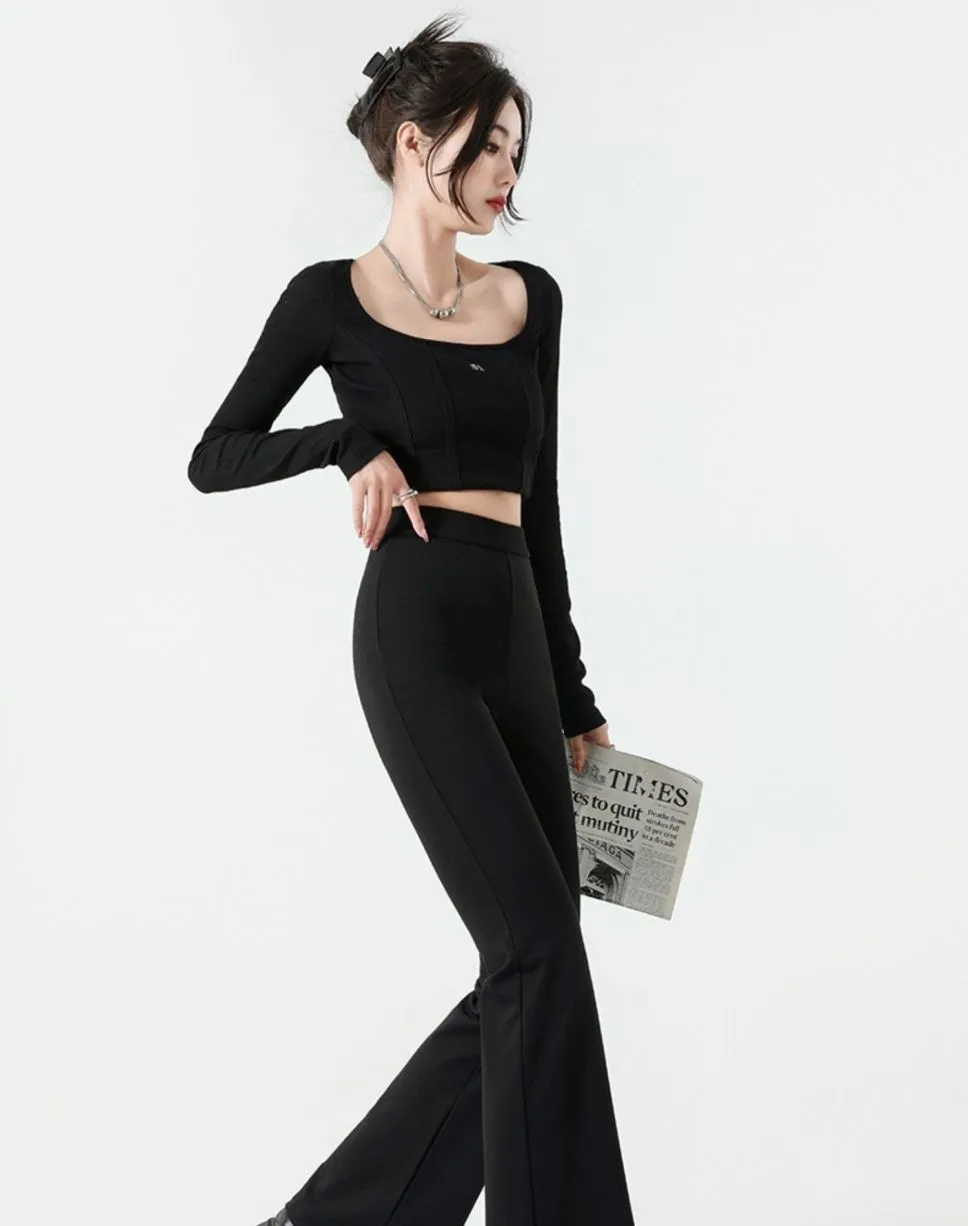 سراويل Bootcut مريحة للنساء فضية معدنية لامعة لامعة لامعة متألقة متألقة لامعة وميض لامع