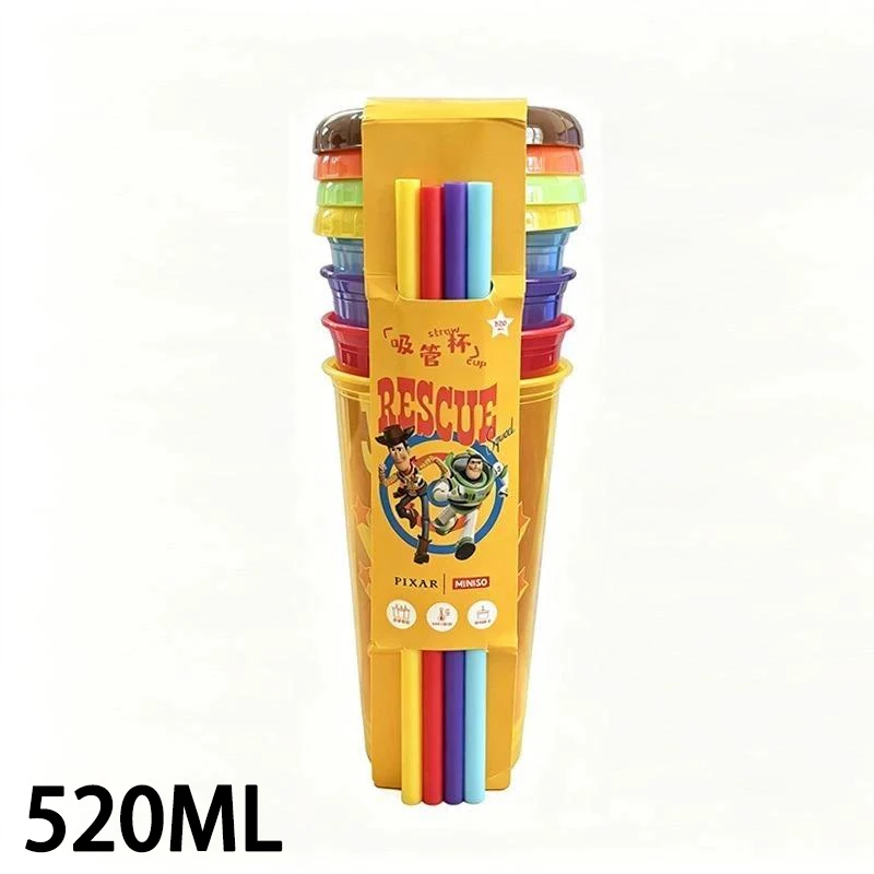 4Pcs Toy Story Straw Cup Cartoon Woody Buzz Lightyear Plastic Straw Water Cup Set Lidded Drinking Cups Party Tableware Gifts view 6
