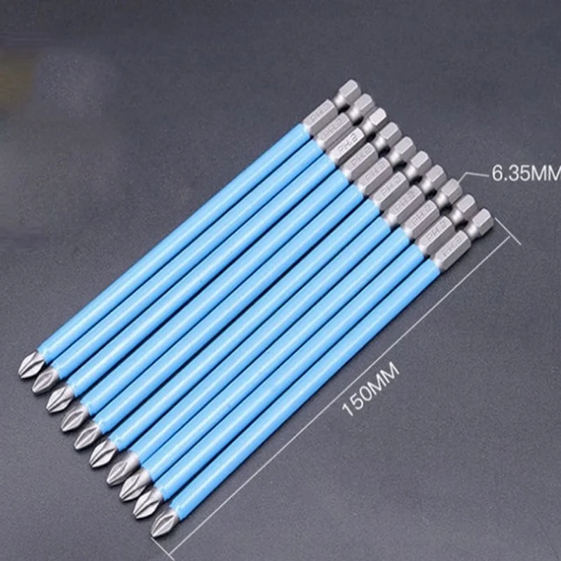 90Mm 150 Mm Chéo Chống Trơn Trượt Khoan Đợt Đầu PH2 Bộ Tua Vít S2 Từ Tính Mạnh Gió Từng Đợt Nhập Hàng đầu Tô Vít Đầu Bít