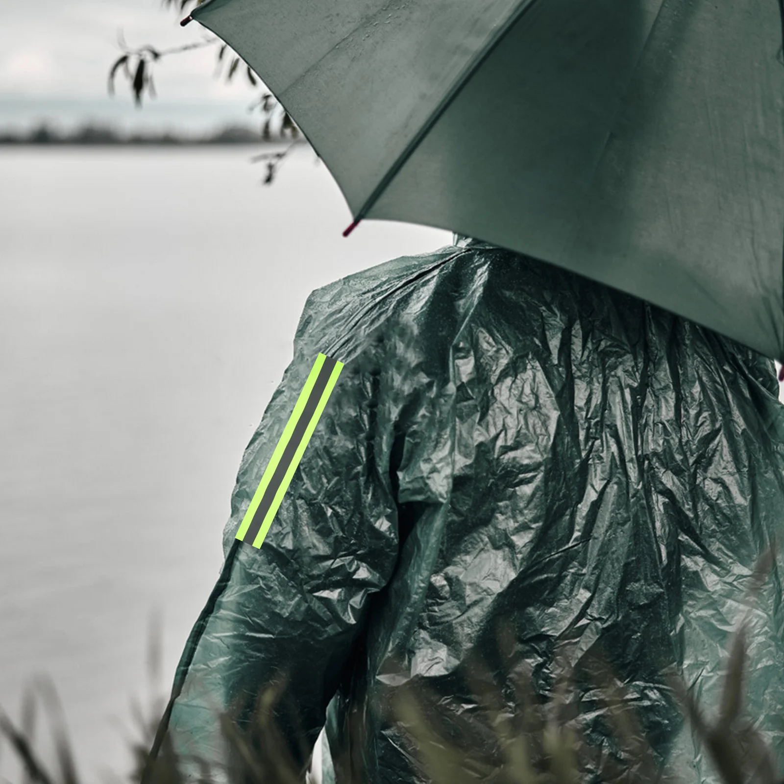 

2pcs Reflective Strip High Visibility Sewing Tape For Clothing Raincoat Backpack Durable Safety Accessory Camping Hiking Tool