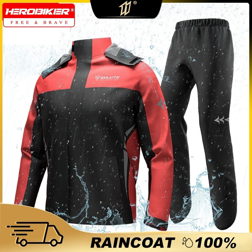 Raincoat For Motorcyclist Waterproof Biker Rain Cover Motorcycle Raincoat Women Men Jacket Pants Camping Hiking Fishing Clothing