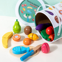 Wooden Pretend Toy Simulation Kitchen Classic Game Montessori Educational Toy For Children Kids Gift Cutting Fruit Vegetable Set