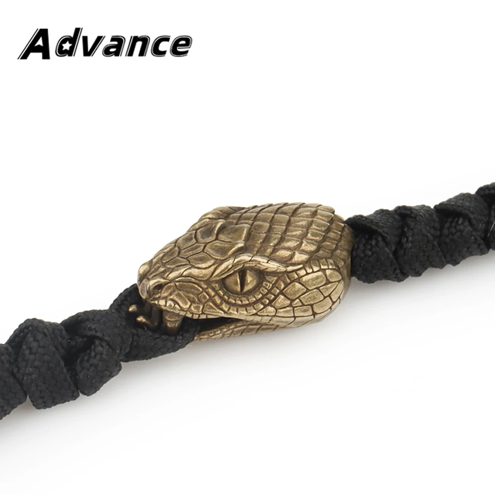 Snake Head Brass Knife Beads Paracord Lanyard Pendant Bead DIY Braided Hand Rope