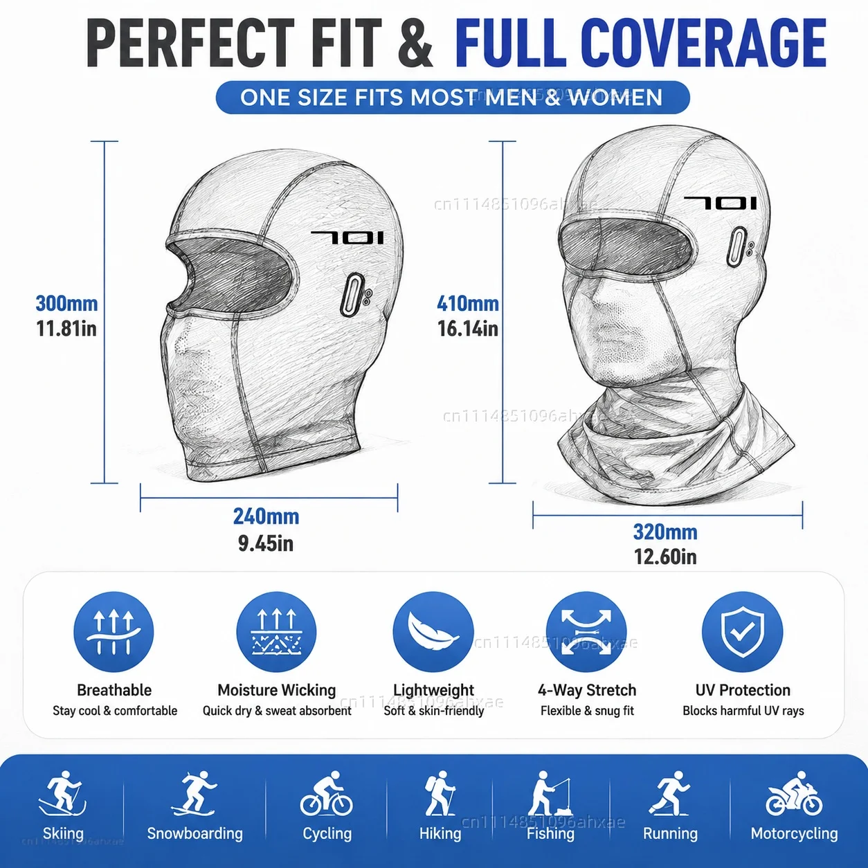 For Husqvarna Svartpilen 401 250 701 Motorcycle Balaclava Summer Glasses Face Breathable Hole Winter Warm breathable waterproof view 2