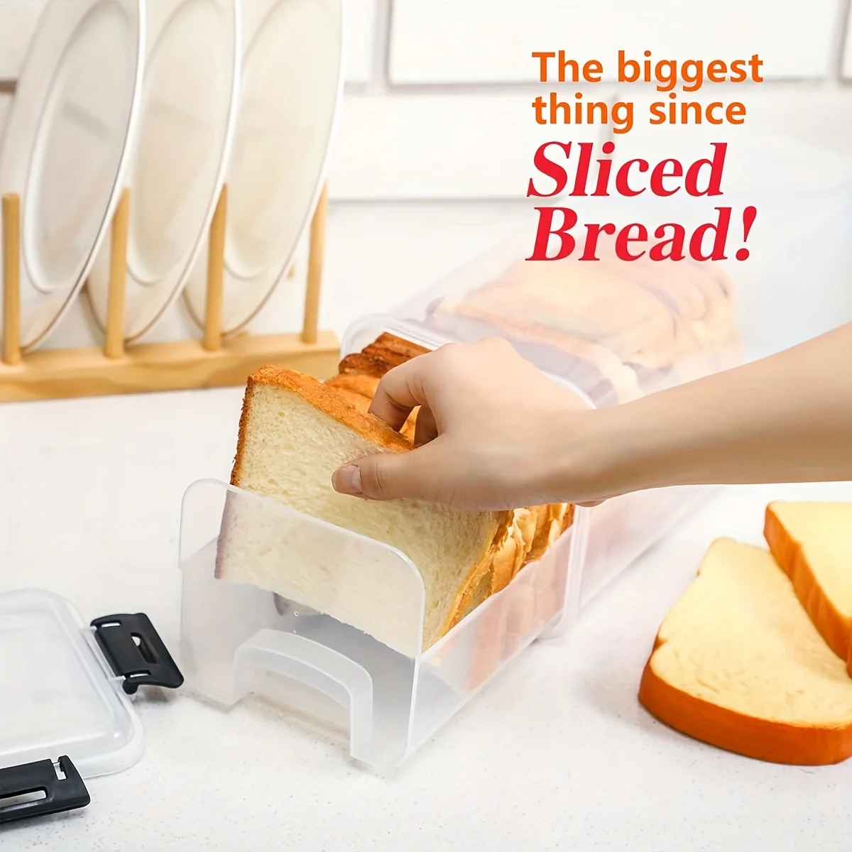

F5 Bread Storage Container with drawer Tray Plastic Bread Box with Airtight Lid Loaf Bread Keeper Bread Food Holder for Homemade