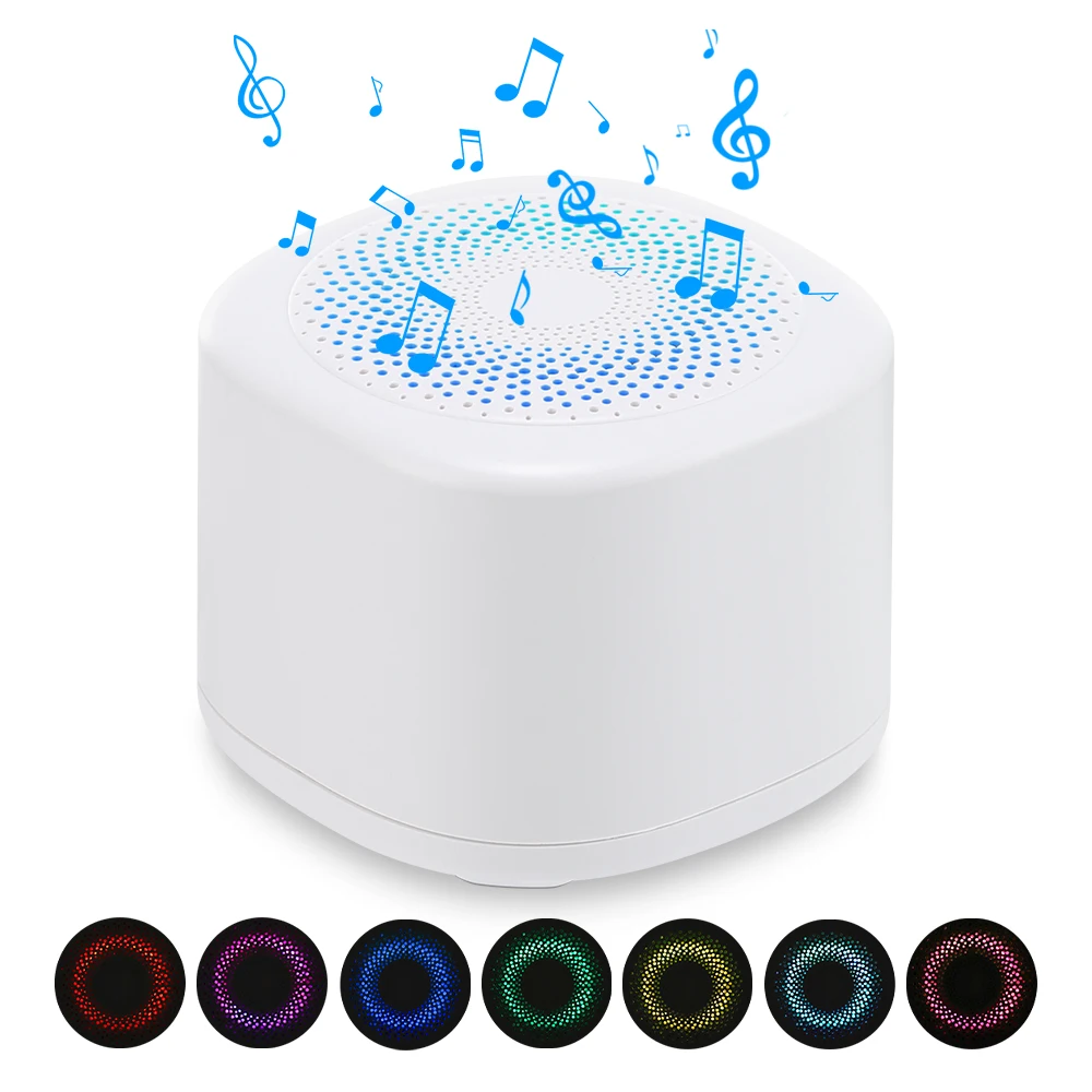 

White Noise Machine 10 Soothing Sounds Portable Baby Sleep Machine Sleep Aid Machine with 7 Colors Sleep Light Rechargeable