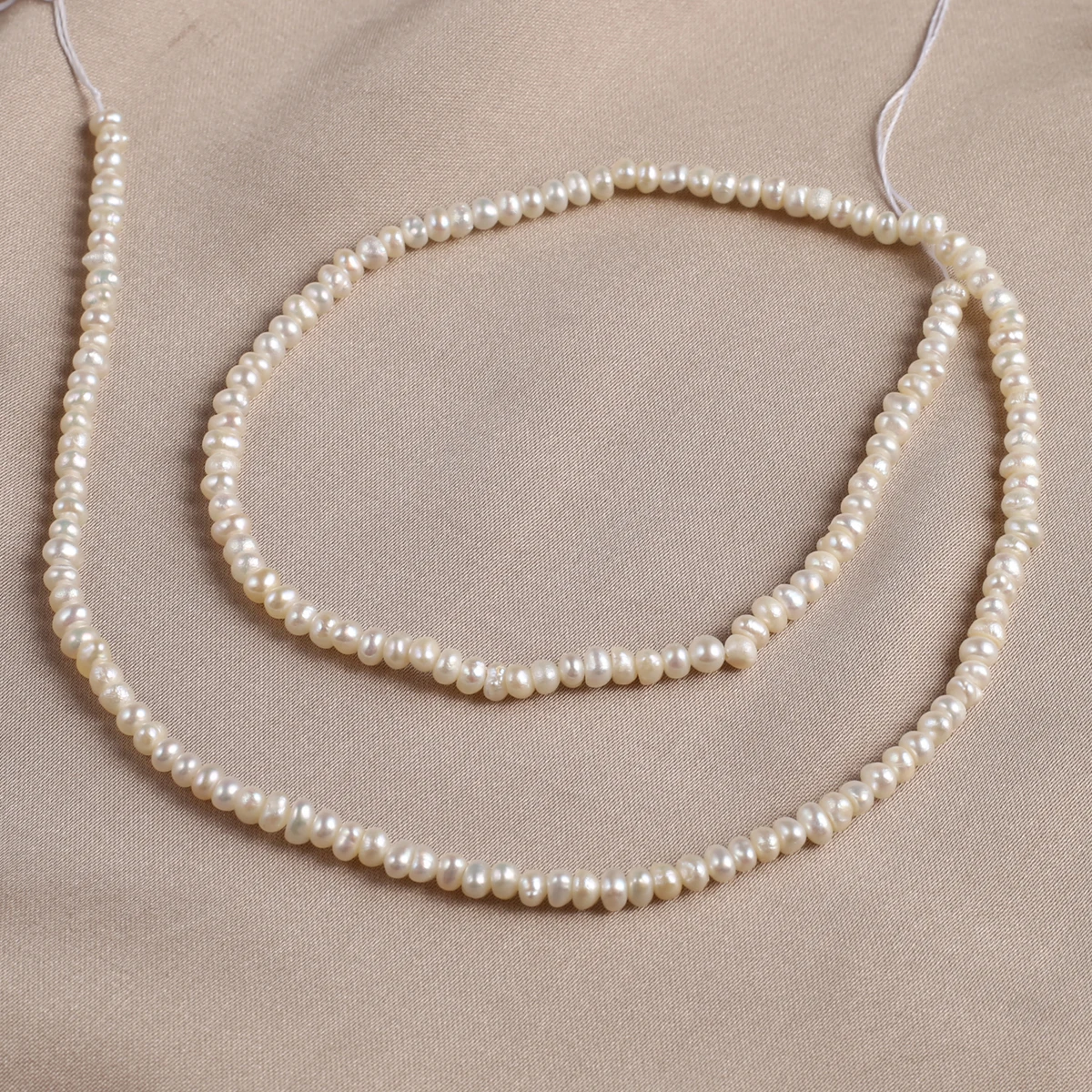 2-3mm White Natural Freshwater Pearl Flat Loose Spacer Beads for Jewelry Making Supplies DIY Women Necklace Bracelet Accessories