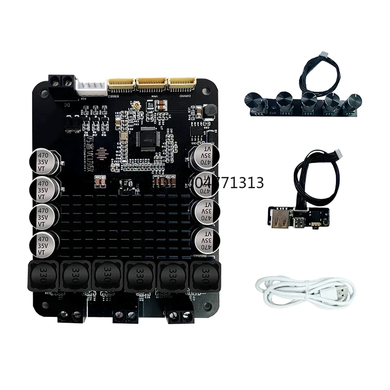 

Dsp2.1 Bluetooth 5.0 Stereo Power Amplifier Module 50W*2+100W Subwoofer Audio Board with Heavy Bass Five Knobs 200w DC24V