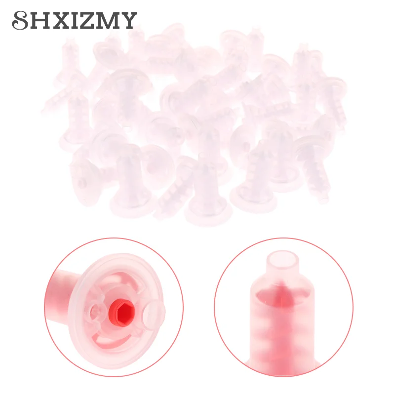 50pcs Dentistry Material Dental Dynamic Mixing Tips Impression Nozzles Dentist Silicon Rubber Head Pentamix Mixing Machine