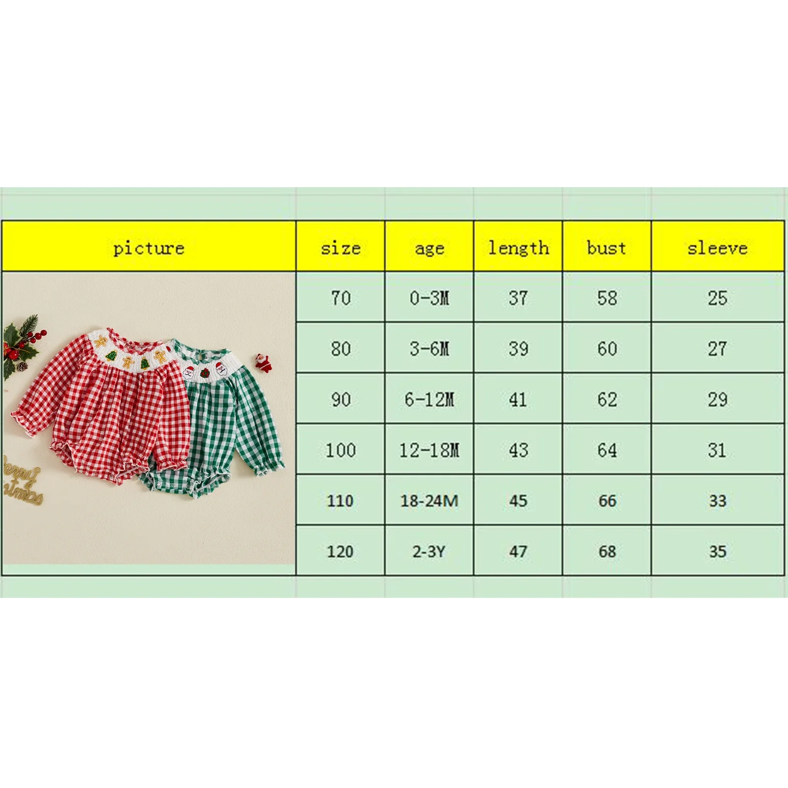 Toddler Baby Bubble Jumpsuit Christmas Plaid Print Romper Fall Winter Cute Girl Boy Crew Neck Long Sleeve Embroidery Bodysuits