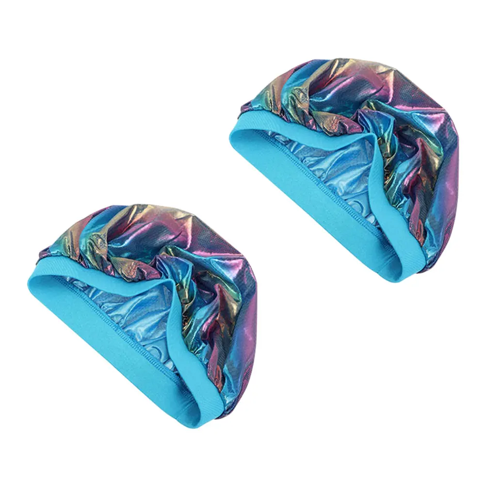 Gorro de ducha para bebé, gorros para el pelo, piscina bonita para bebés, gorros para dormir de poliéster, 2 uds.