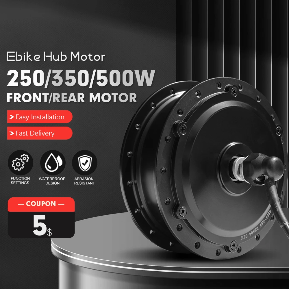 Ebike Motor 36V/48V 250W 350W 500W High Speed Brushless Gear Hub Motor for Electric Bike Front Rear Wheel Drive Conversion Kit