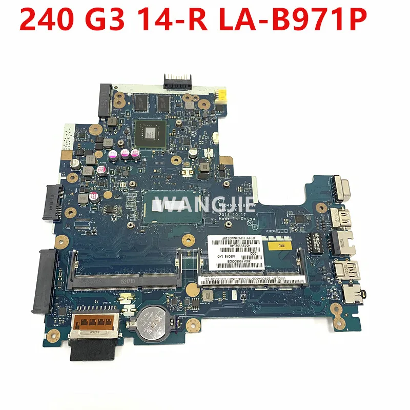 For HP 240 G3 14-R Motherboard With Graphic + I3-5010U CPU AS046 LA-B971P Mainboard N15V-GM-S-A2 100% Working