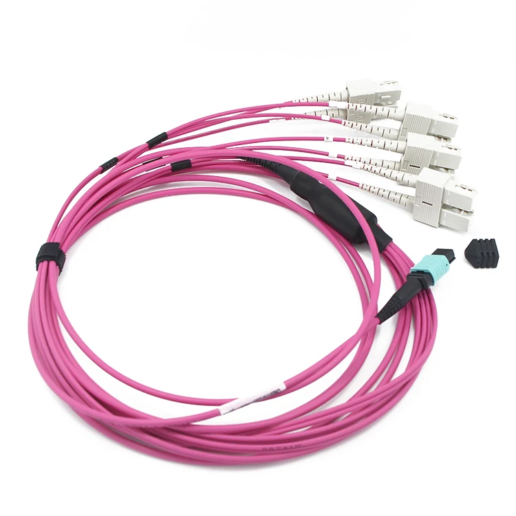 10 meters 12/24 cores Multi Mode OM4 Fiber Optic Patch Cord for Optical Telecommunication