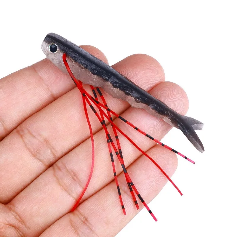 

10Pcs/bag 6.6cm Creature Baits Soft Bait with Mustache Shad Silicone Baits Bass Fishing V Tail Predator Fishing Lures Saltwater
