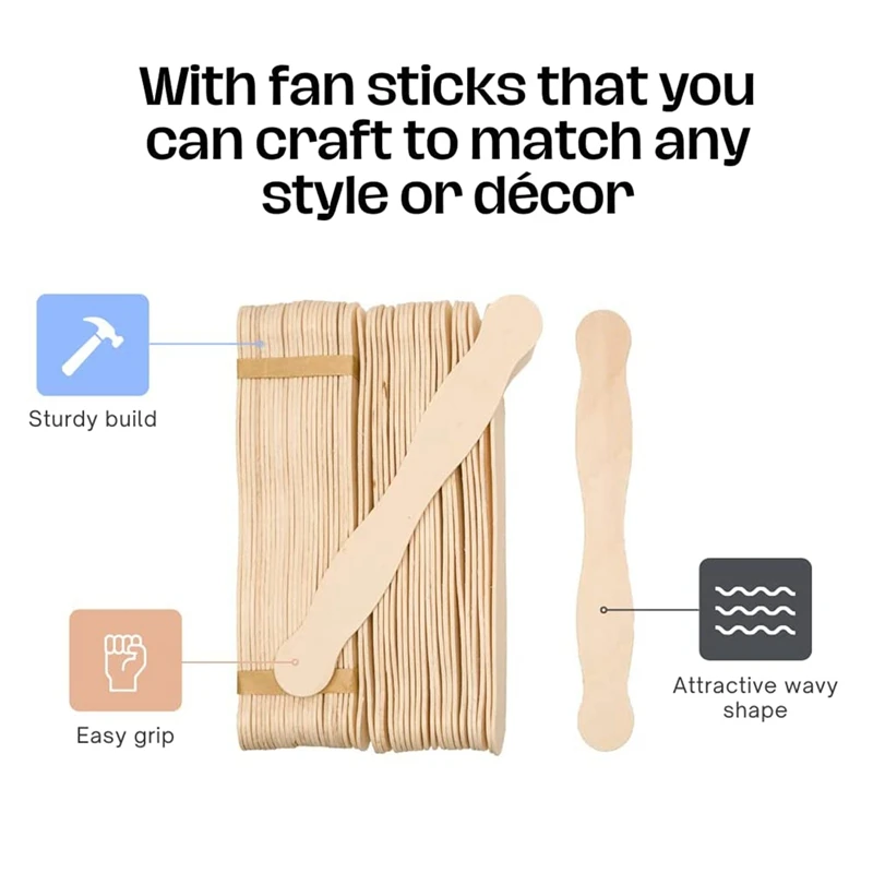 8Inch Fan Handles Or Wooden Spatula Or Paint Mixing Pack 100 Craft Popsicle Sticks For DIY Crafting Supplies Kit