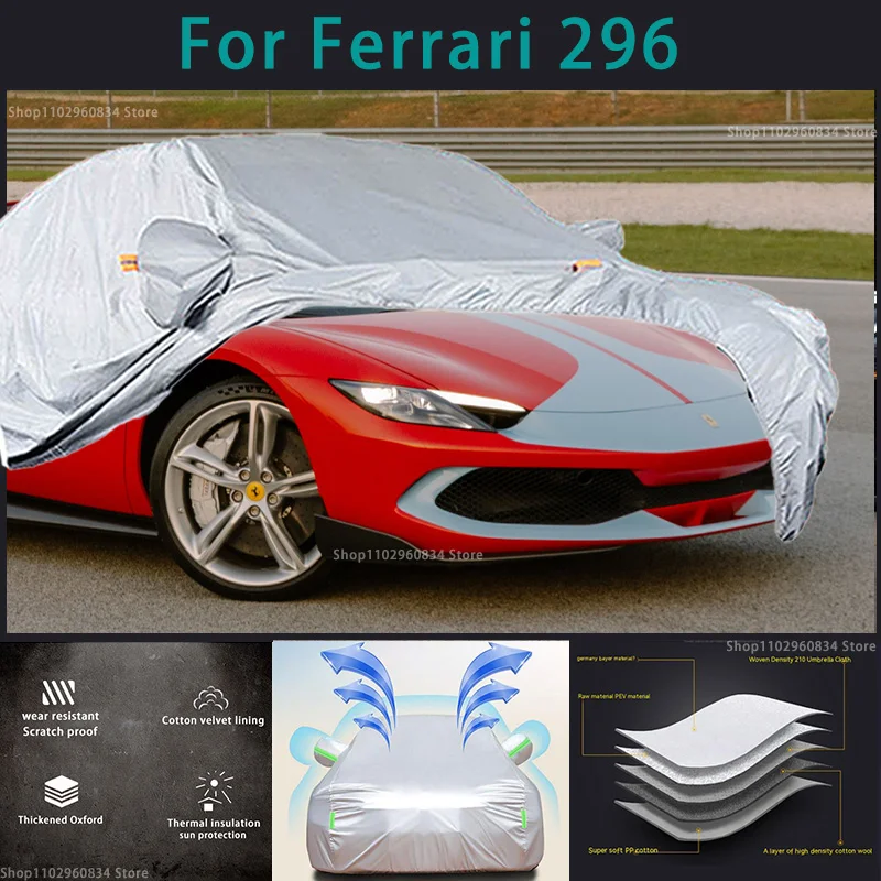 

For Ferrari 296 210T Waterproof Full Car Covers Outdoor Sun uv protection Dust Rain Snow Protective Auto Protective cover