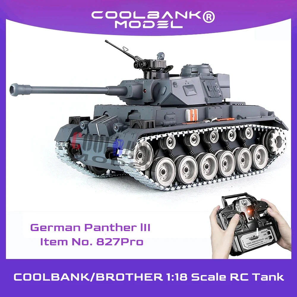 

1/18 RC Tank German III 2.4G Infrared Combat That Shoots Tank Remote Control Military Tank Vehicle Model Adults Gifts COOLBANK