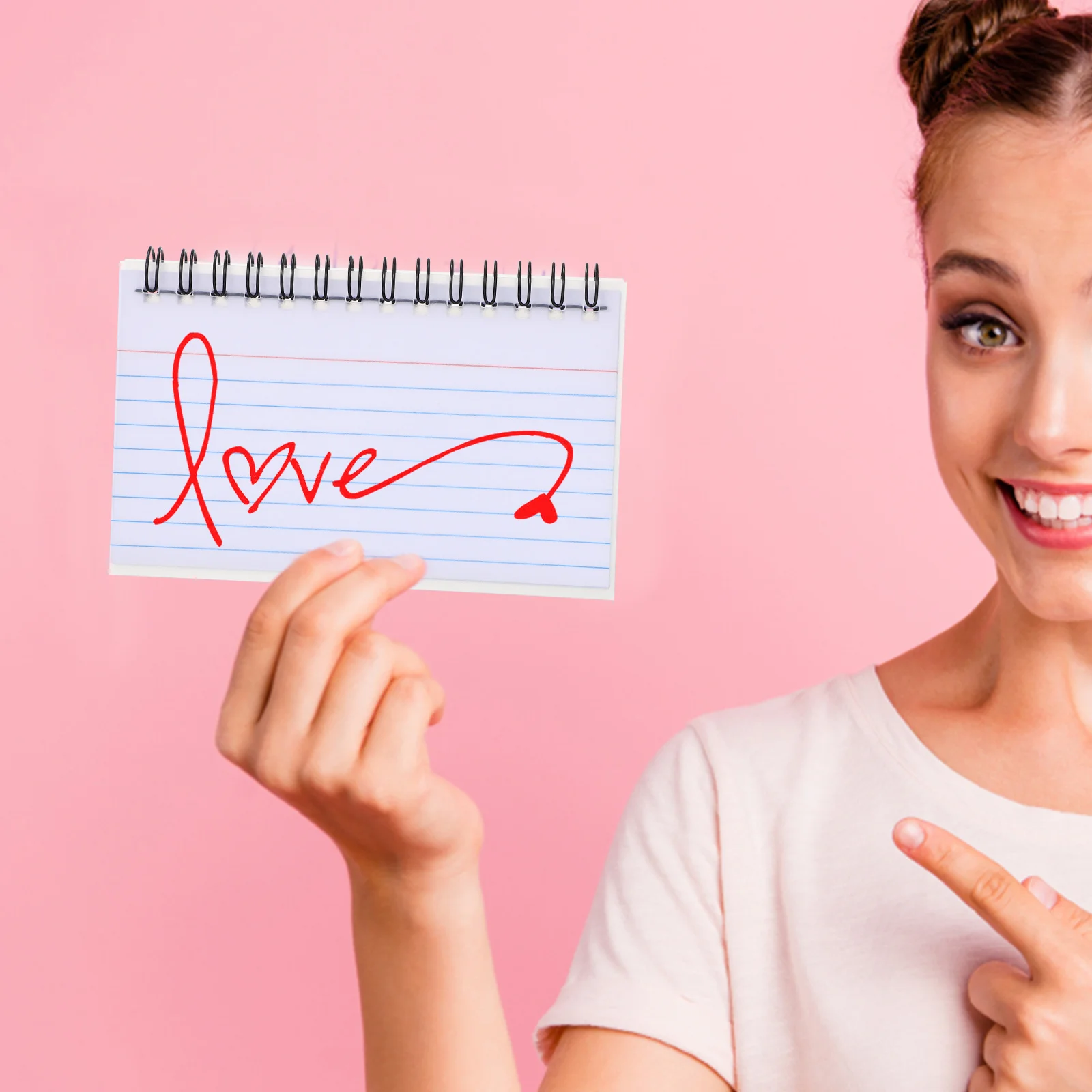 

6Pcs Index Cards Colorful Revision Cards Thick Paper Horizontal Lines Metal Binding Rings for Study School Office Meeting