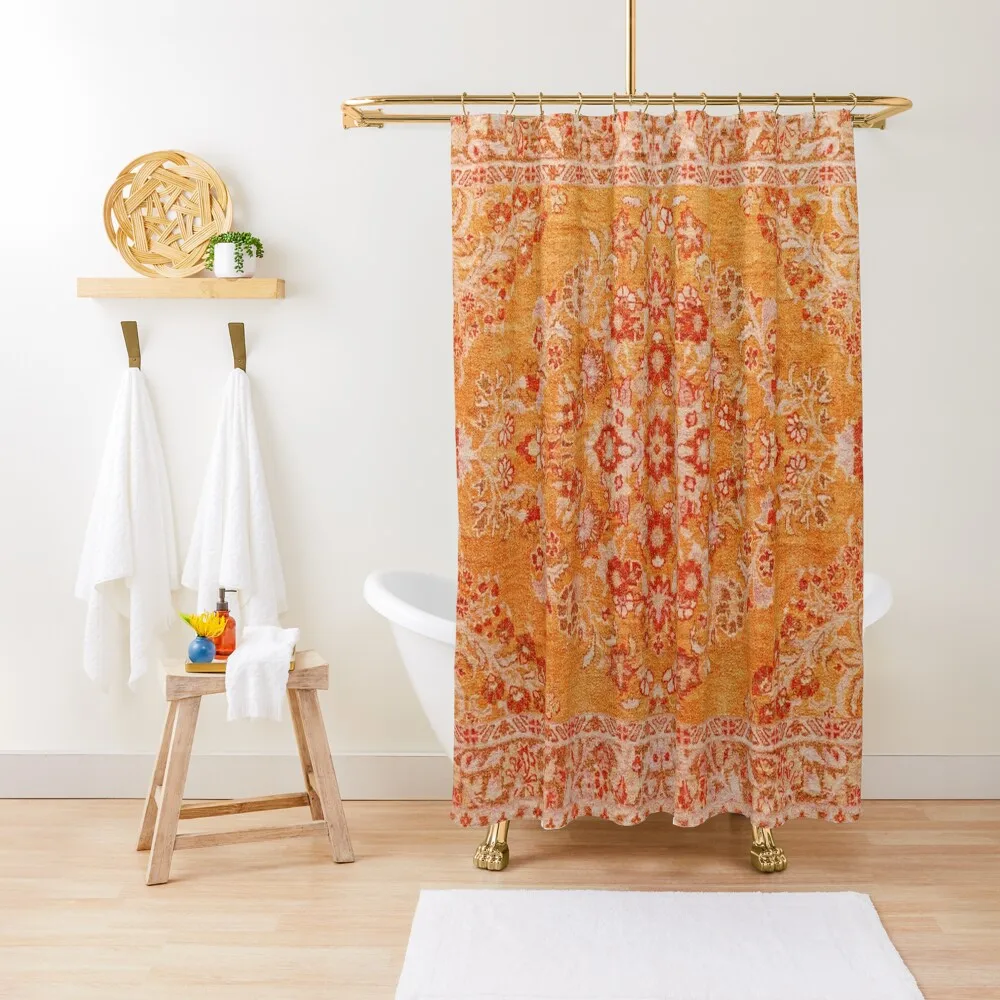 

Orange Bohemian Berber Traditional Moroccan Style Design Shower Curtain In The Bathroom Anime Shower Curtain