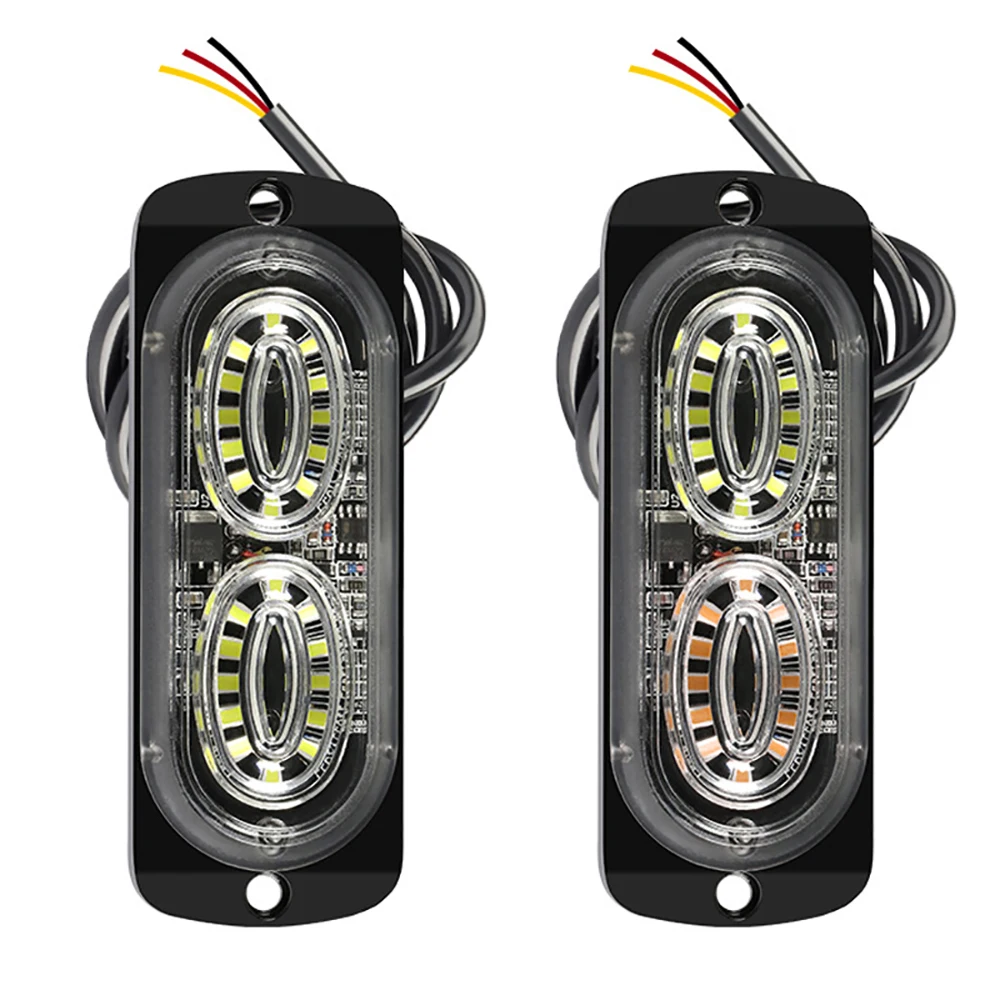 24 LED سيارة ستروب تحذير ضوء الجانب ماركر تحذير إشارة 12/24 فولت أضواء جانبية للطوارئ LED سيارة ستروب تحذير ضوء