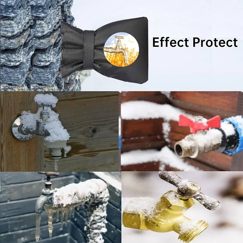 Oxford Faucet Insulation Sleeves Easy Install Freeze Guard Warm Thick Cotton Winter Shield Cold Weather Cover Pipe Protector