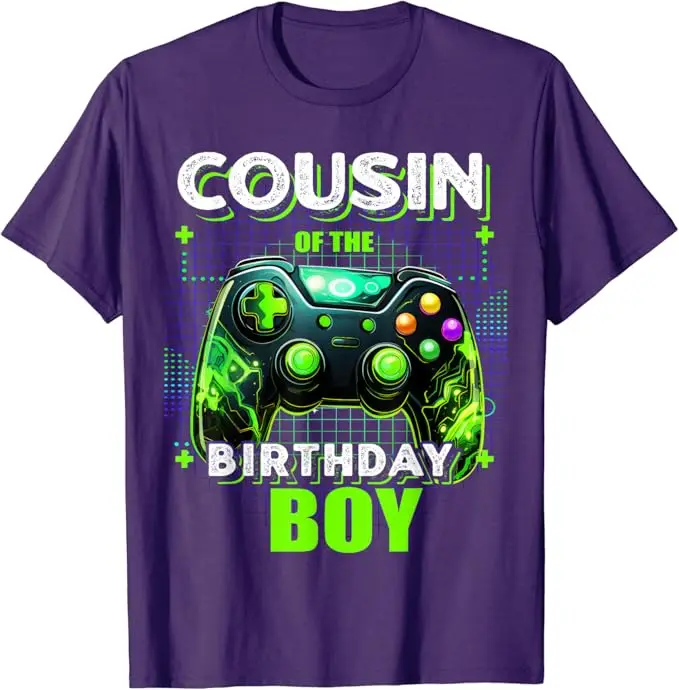 Cousin,Brother,Sister of The Birthday Boy Matching Video Game Birthday T-Shirt Humor Funny Gamer Graphic Tee Sons Daughters Gift