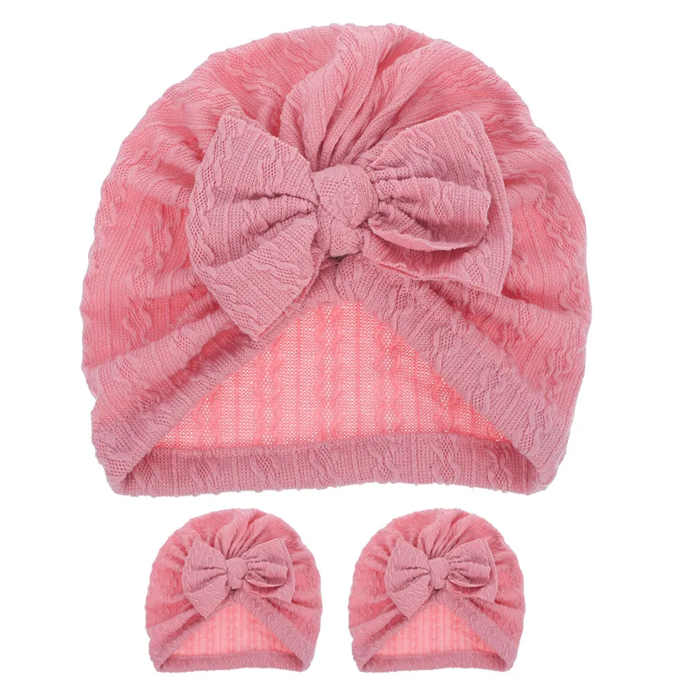 

Набор из 3 мягких шапочек-бини с бантом для новорожденных девочек, тюрбаны, теплые головные уборы для младенцев и малышей, повседневная носка, реквизит для фотосессий