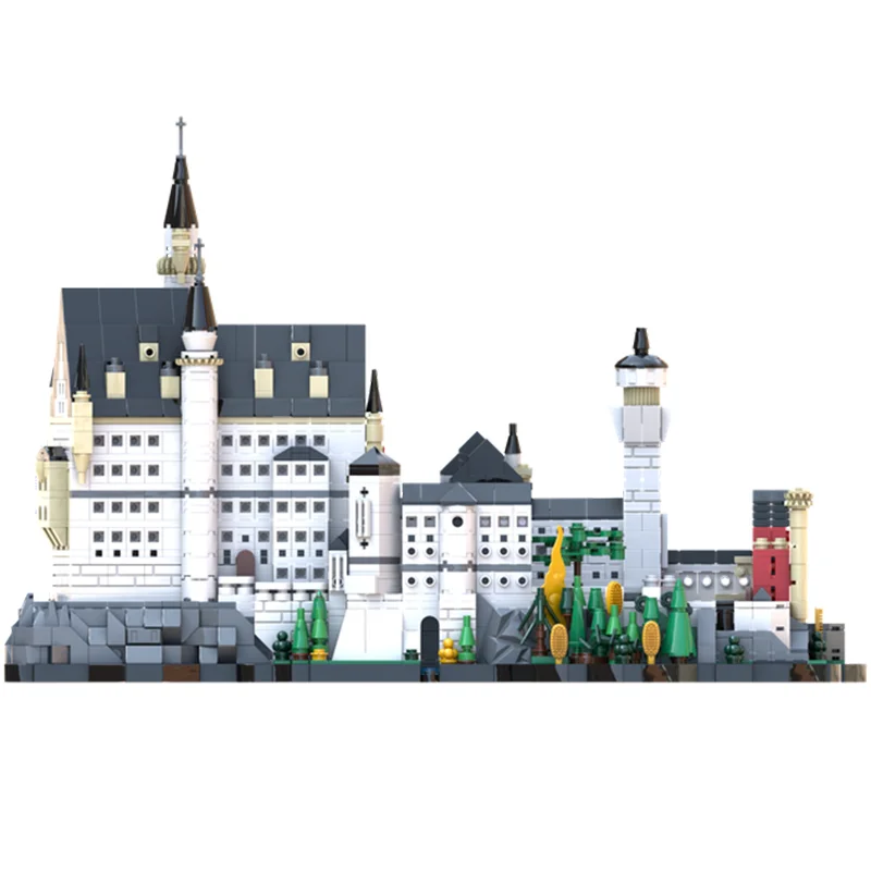 2265pcs MOC Neuschwanstein Micro kasteel Architectuur Bouwstenen Hands-on vermogen Bouw Kerst speelgoed Cadeau