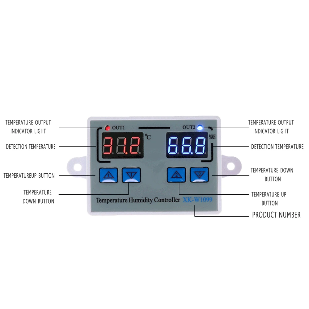 XK-W1099W regolatore di umidità della temperatura digitale incubatore per uova termostato regolatore di umidità regolatore di raffreddamento del