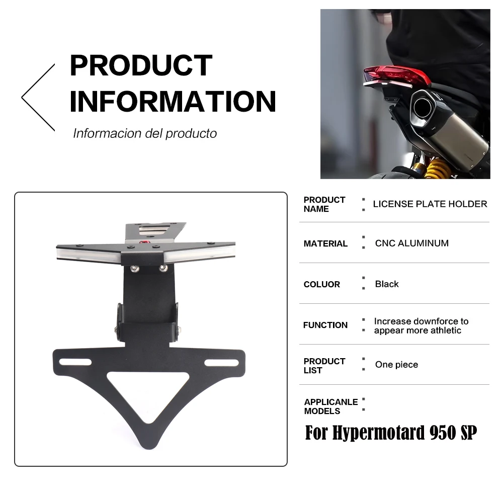 

FOR HYPERMOTARD 950 2018-2023 NEW Modification parts license plate holder integrated with turn signal integrated Short tail