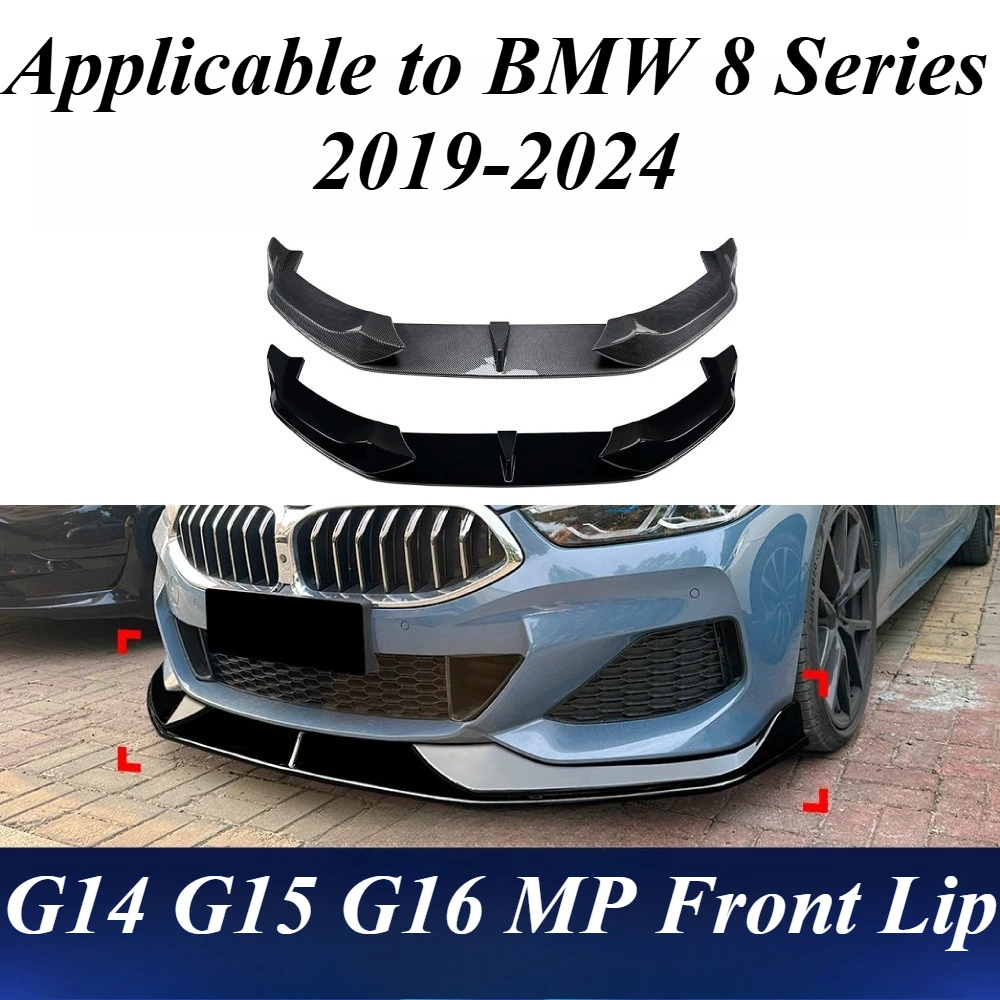 

For BMW 8 Series G14 G15 2019-2024 Front Bumper Lip Spoiler Splitter Aero Kit ABS Textured Finish Exterior Styling Accessories