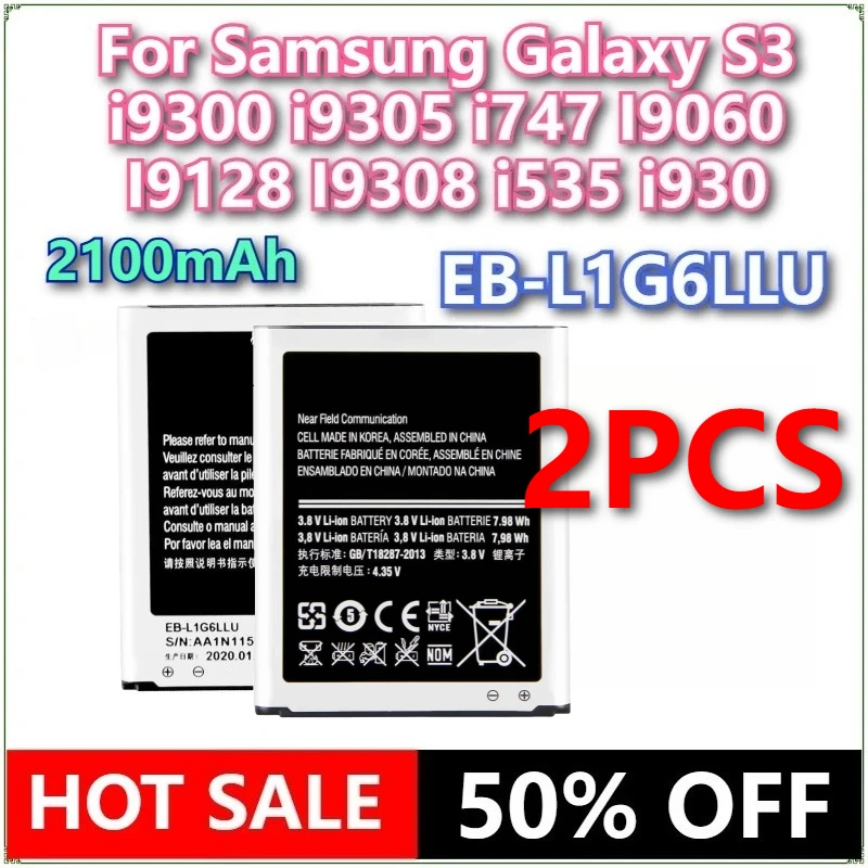 

Совершенно новый аккумулятор для телефона EB-L1G6LLU EB-L1G6LLA/LLK/LLZ 2100 мАч для Samsung Galaxy S3 i9300 i9305 i747 I9060 I9128 I9308 i535 i930
