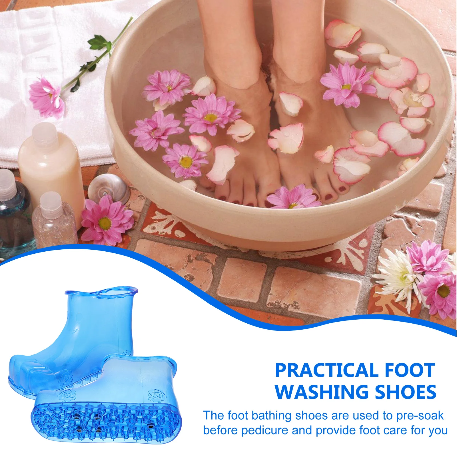 

Massage Foot Bath Shoe Tall Barrel Boots Shoes Massager for Plastic Lovers Bathing