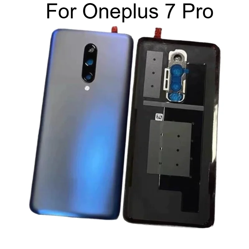 New Glass For Oneplus 7 Pro Back Battery Cover Rear Door Housing Panel Case Replace For One Plus 7pro With Camera Lens