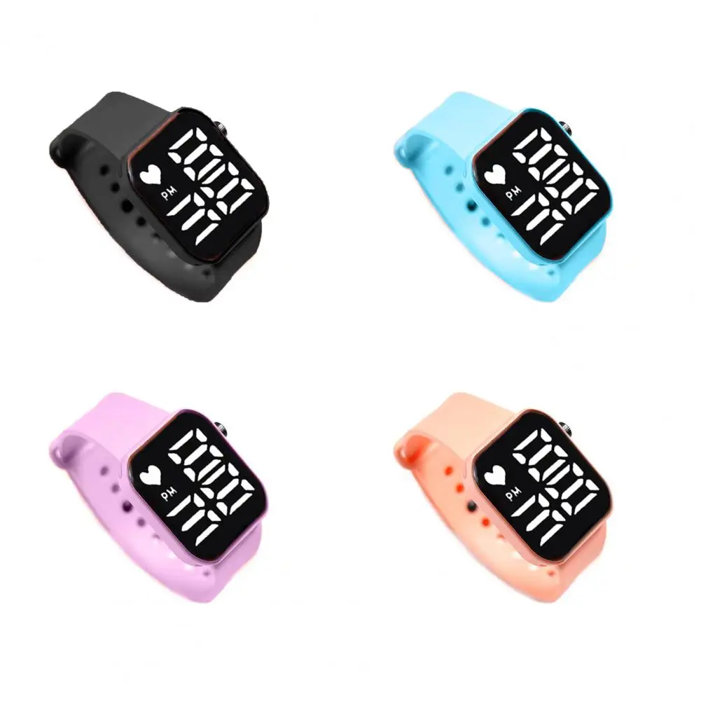 Wrist Watch Large Screen Adjustable Strap Easy To Read Boy Girl Electronic Watch Time Display Battery Powered Kids LED Watch