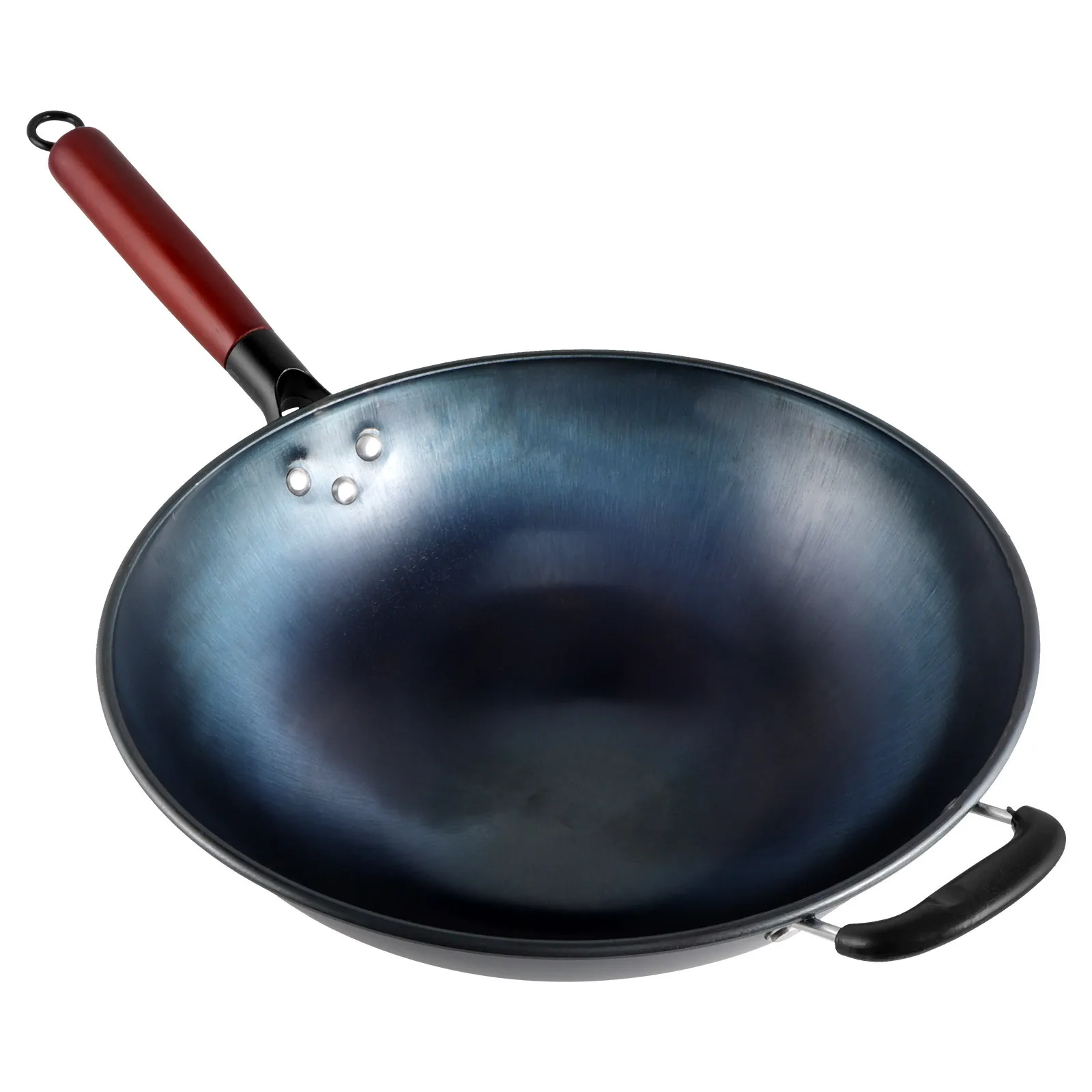 

Wooden Handle Iron Wok Pan Uncoated Round Bottom For Gas Stove Open Flame Kitchen Cookware Stir-Fry Pan Chinese Cooking