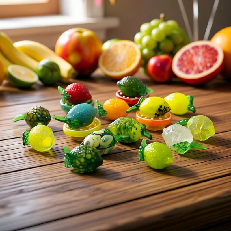 

2PCS Cute Glass Lemon Figurines Mini Realistic Fruit Decor Home Tabletop Ornaments Perfect Holiday Party Gifts Festive Present