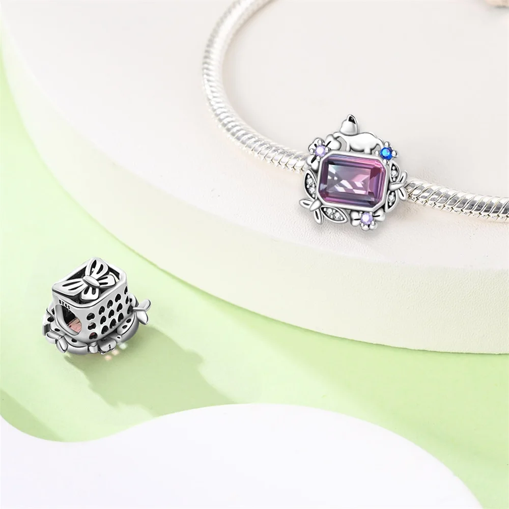 

Charms Original 925 Sterling Silver Cat's Garden Beaded Plants Beads Fit Bracelet Diy Fine Gift Women Delicate Jewelry Accessory