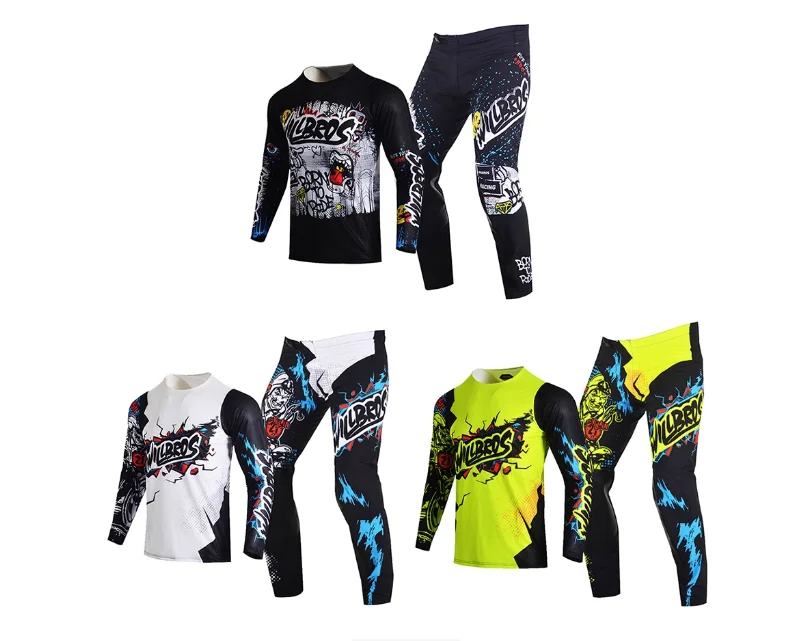 

Willbros Youth MX Мотокросс Гоночный трикотаж Брюки Комбинированные гоночные детские езды на велосипеде для мальчиков и девочек Race MTB Комплект снаряжения для эндуро