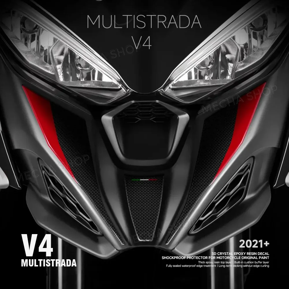 For Multistrada V4 / S 2021–2024 Accessories 3D Resin Front Sticker Protection Kit