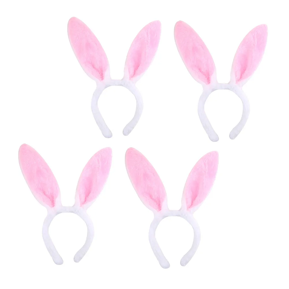 4Pcs 토끼 귀 Headb s 가볍고 편안한 어린이 소녀 패브릭 부활절 파티 의상 농구 휴일 사진 모자를 쓰고 있죠