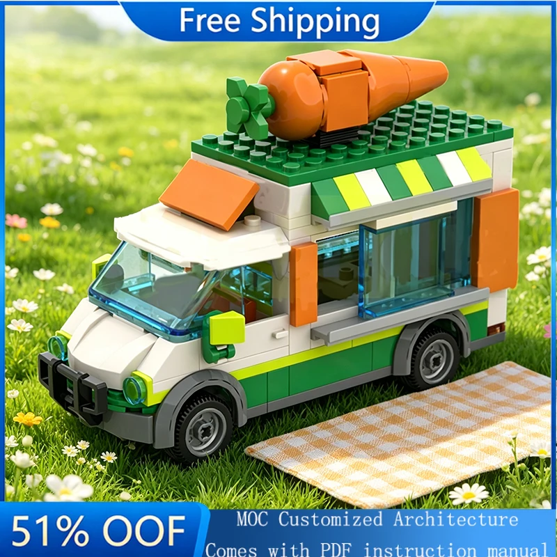 

New 186 Parts MOC City Transportation Farm Van Model Custom Puzzle Bricks DIY Creative Assembly Children Puzzle Christmas Gifts