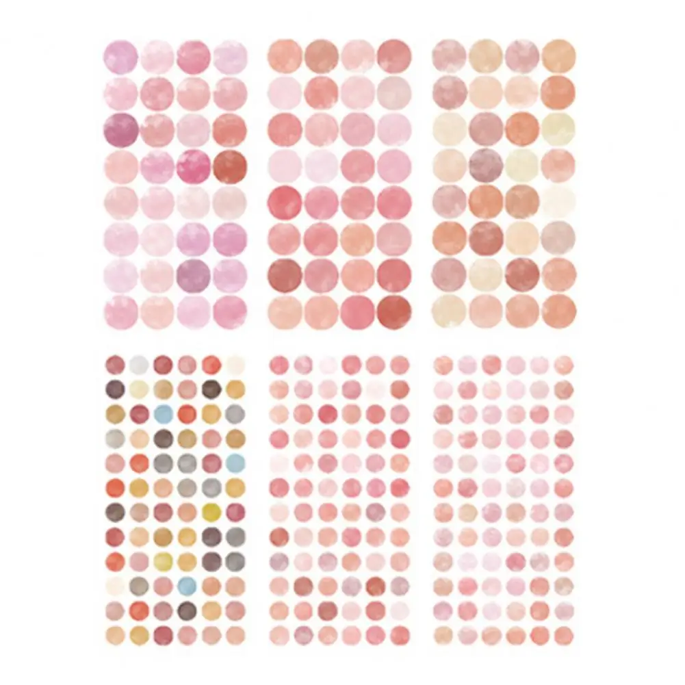 Round 6 Sheets Practical Super Sticky Journal Sticker 4 Styles Hand Account Sticker Self-adhesive   School Supplies