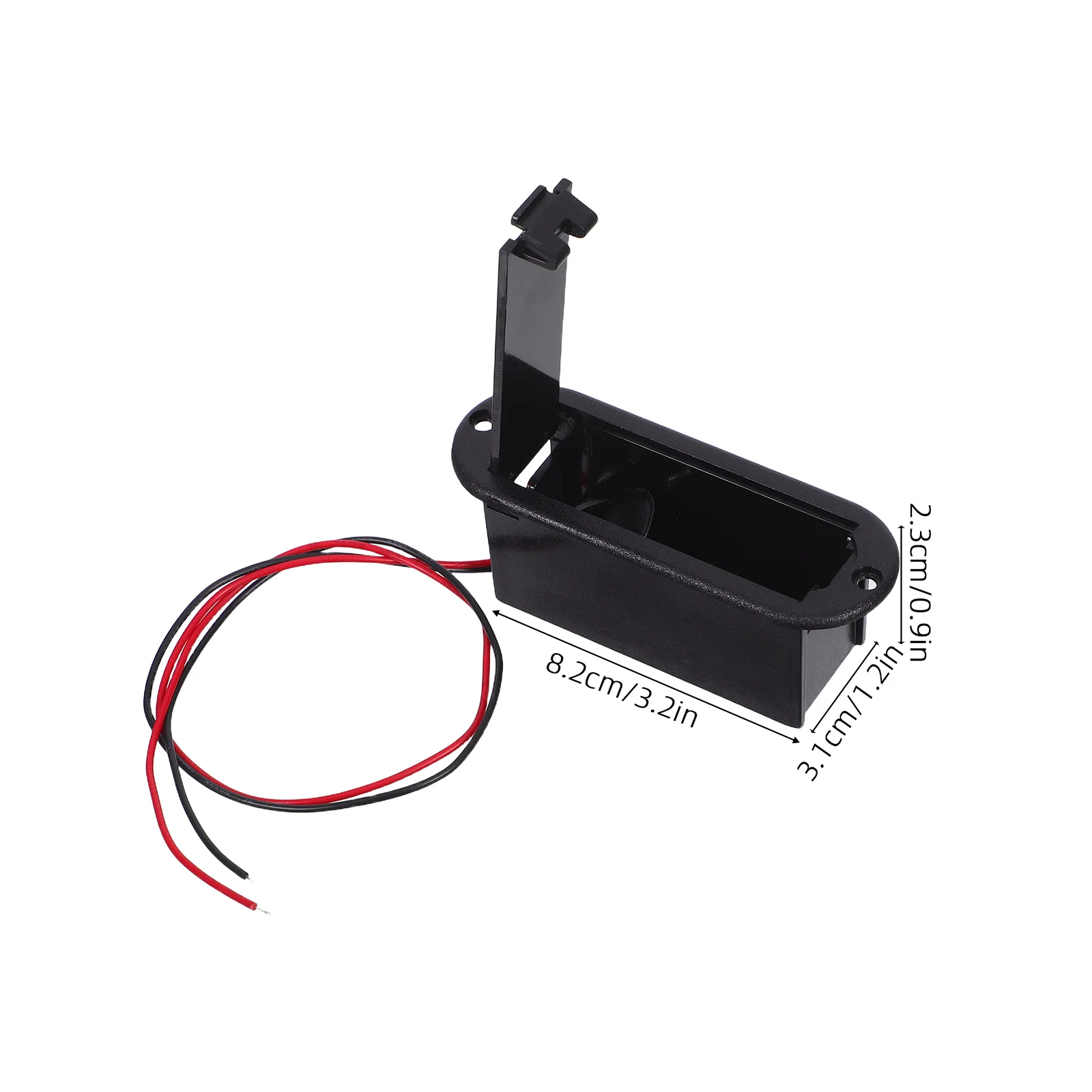 حافظة حامل 9 فولت باللون الأسود للاستخدام النشط في الجيتار باس، تتضمن كابل توصيل بتصميم متين #3