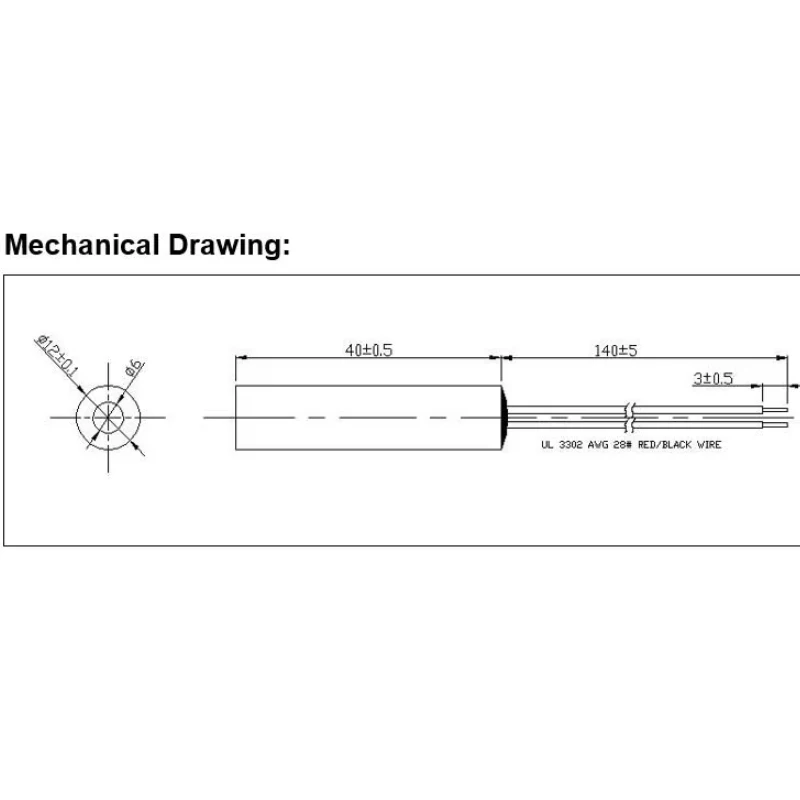 Customized DOE Square D12X40mm 650nm Square 10x10 Grid 50mw with 42 Degree Fan Angle Laser Module 3D Structural Light Source